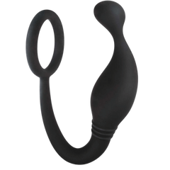 Excellent Power Prostate Plug with Love Ring Black - - Prostate Toys