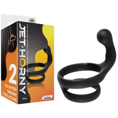 Excellent Power Cock Ring with Clitoral Stimulator Black - - Stretchy Cock Rings