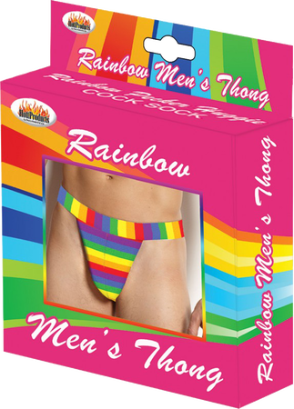 Hott Products Rainbow Pecker Mens Thong - Default Title - Party Gifts and Novelties