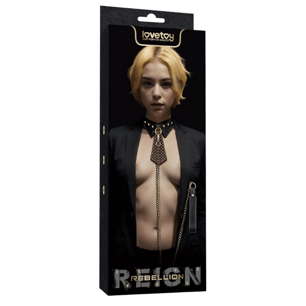 Lovetoy Rebellion Reign Bondage Collar and Leash - - Collars and Leads