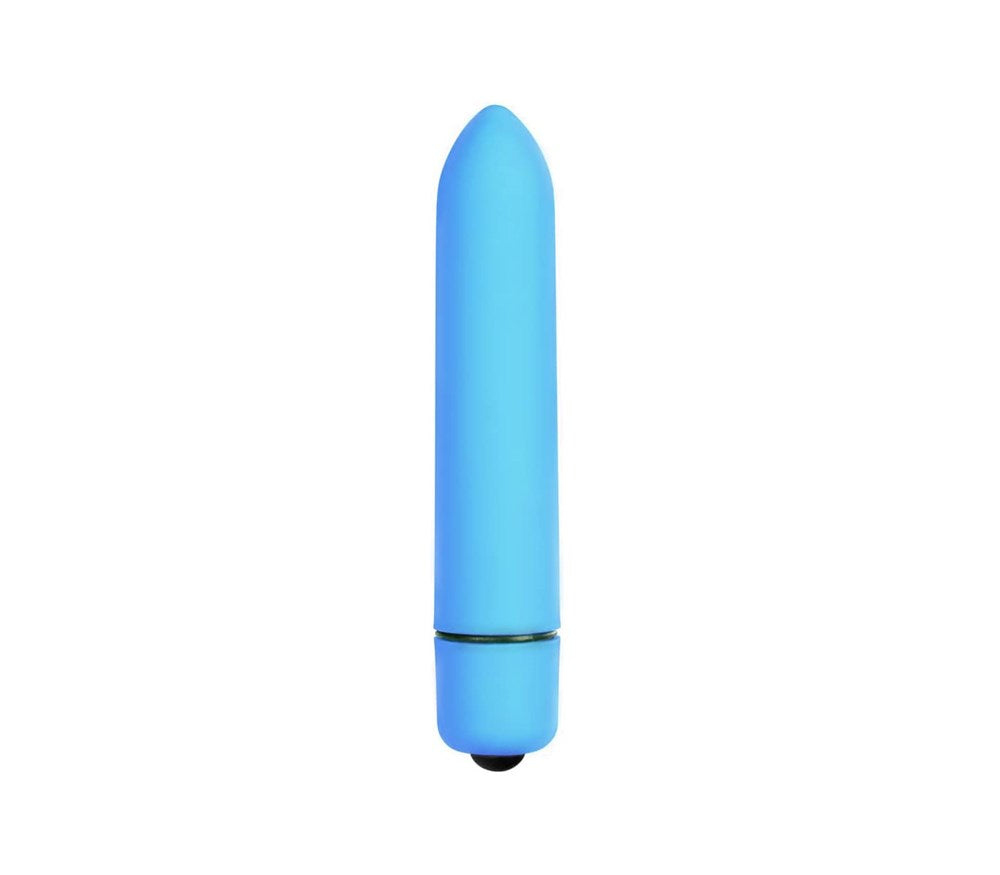 Love In Leather 10 Speed Bullet Vibrator - Aqua - Bullet Vibrators