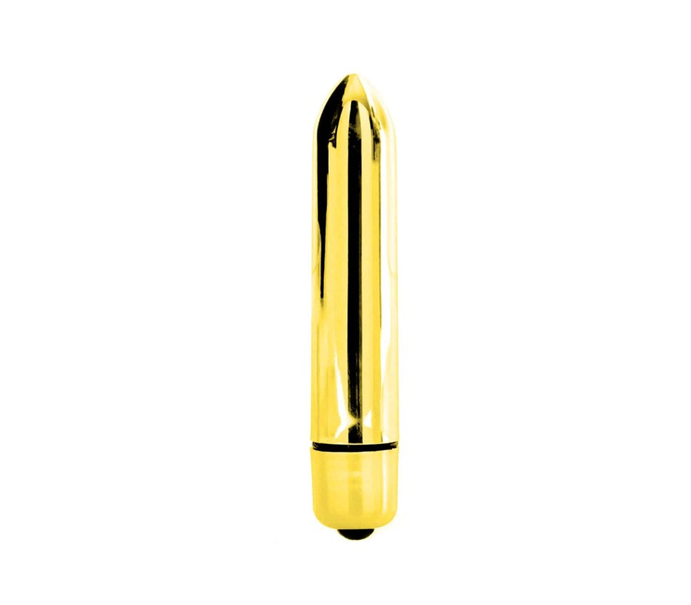 Love In Leather 10 Speed Bullet Vibrator - Gold - Bullet Vibrators