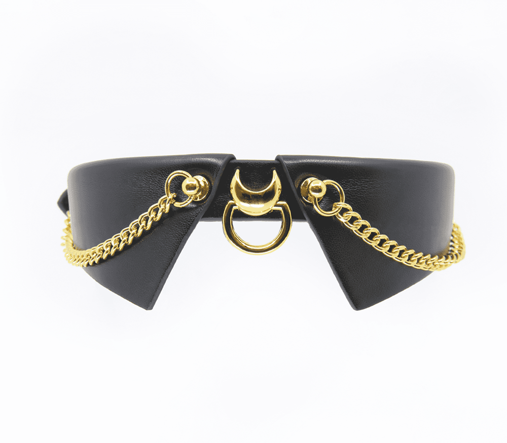 Love In Leather Faux Leather Lapel Collar - - Collars and Leads