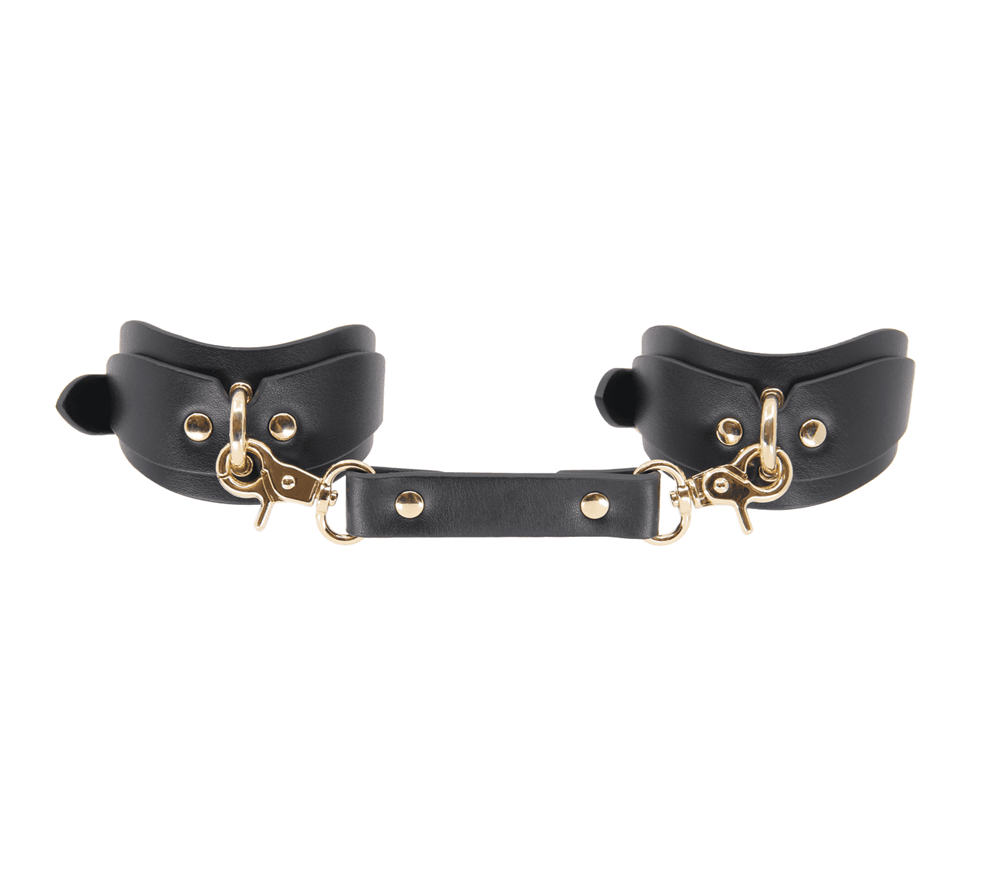 Love In Leather Shaped BDSM Play Wrist Cuffs - - Cuffs And Restraints
