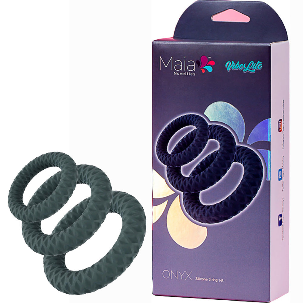Maia ONYX - Versatile Vibrant Pleasure Rings - - Cock Rings