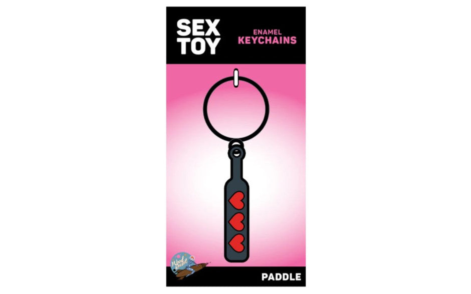 Wood Rocket Adult Party Hearts Paddle Keychain - - Party Gifts and Novelties