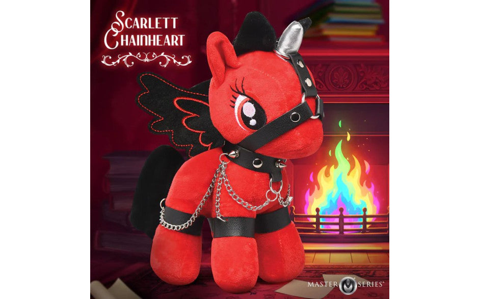 XR Brands Scarlet Chainheart Bondage Pony - Red - Party Gifts and Novelties