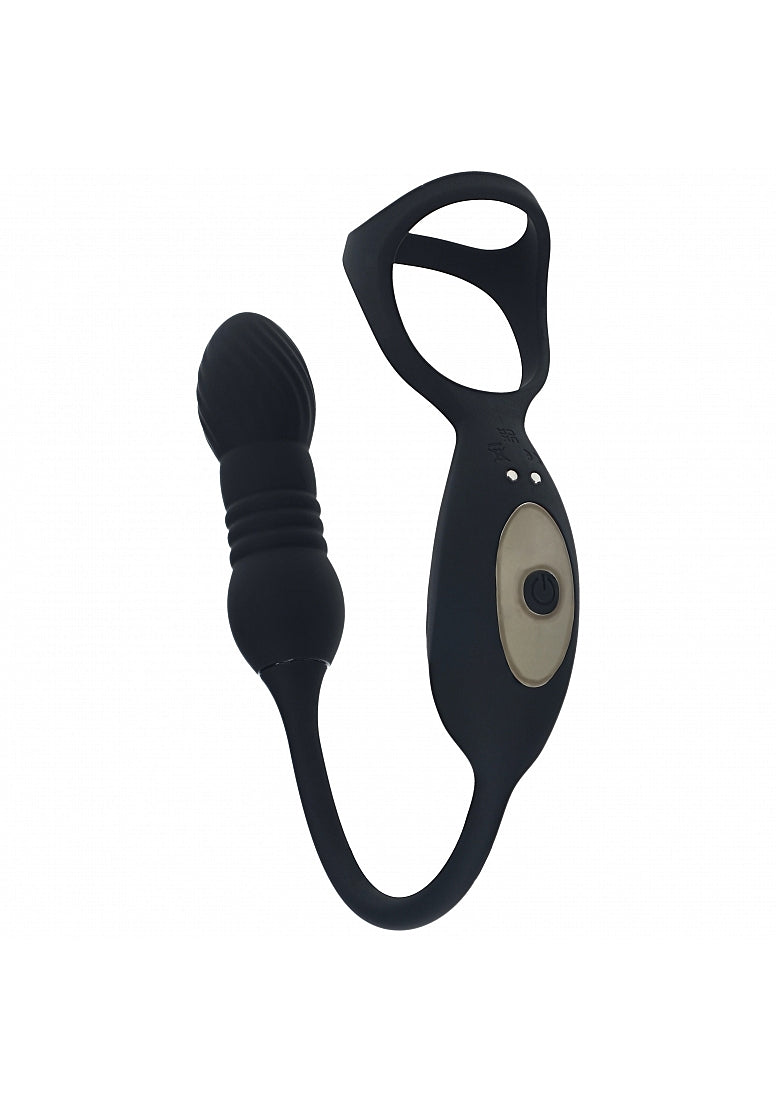 LEVELZ Vibrating TriO Cock Ring with P-Spot Stimulator - Black - Vibrating Cock Rings