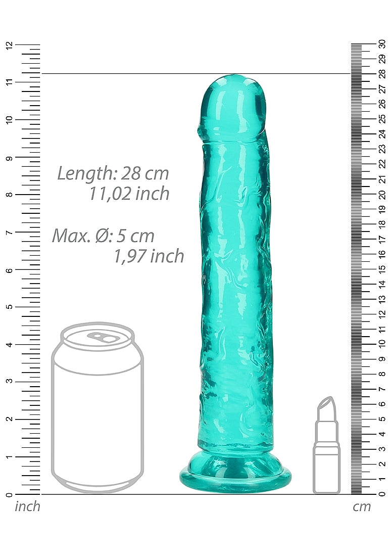 Realrock Crystal Clear 10 Inch Dildo Straight No Balls - - Realistic Dildos