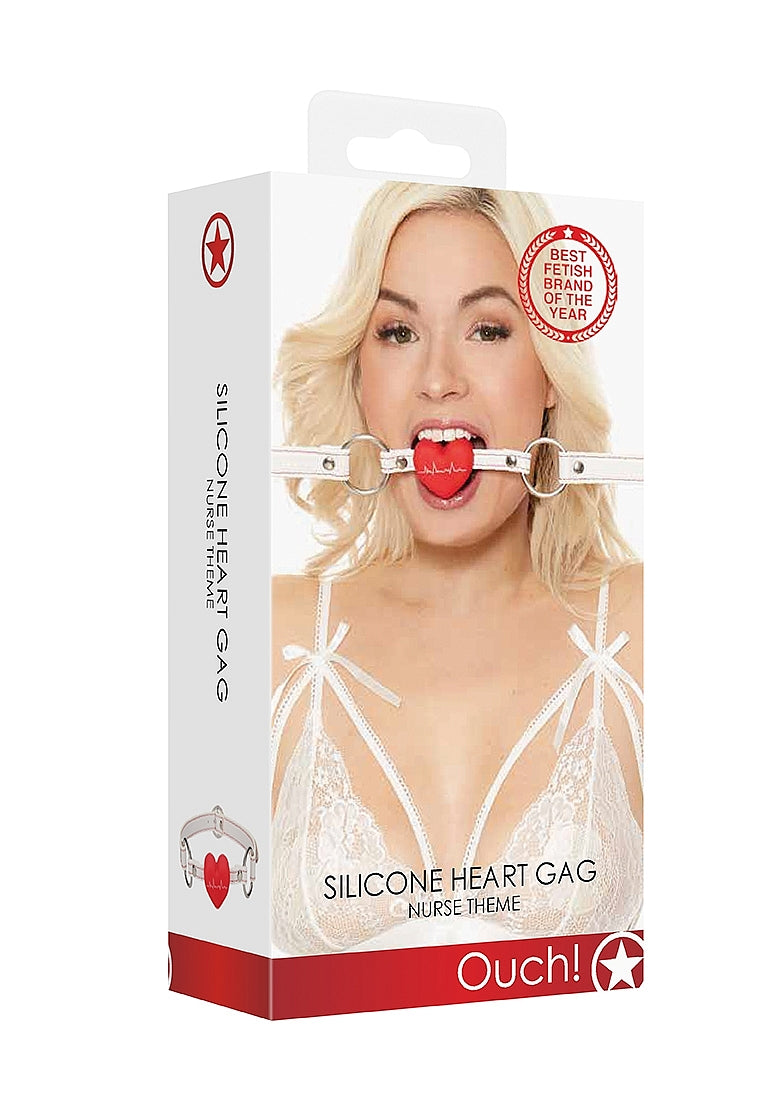 Shots Toys Nurse Theme BDSM Silicone Heart Gag - - Bondage Gags and Bits