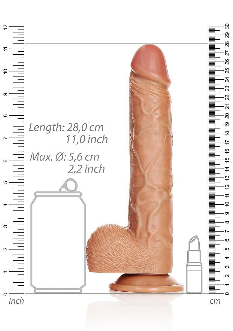 Realrock Straight Realistic Dildo With Balls 25.5cm - - Realistic Dildos