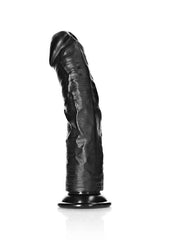 Realrock Curved Realistic Dildo With Suction Cup 25.5cm - Black - Realistic Dildos