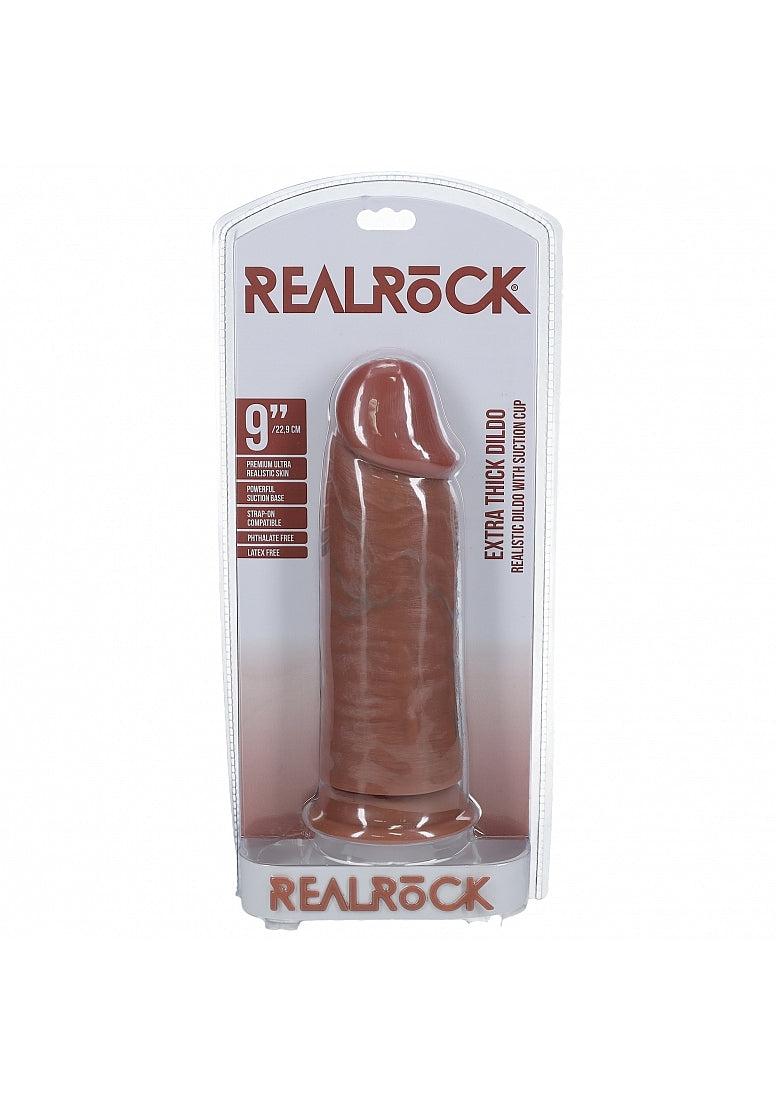 Realrock Ultra Realistic Extra Thick No Ball Dildo Tan - - Realistic Dildos
