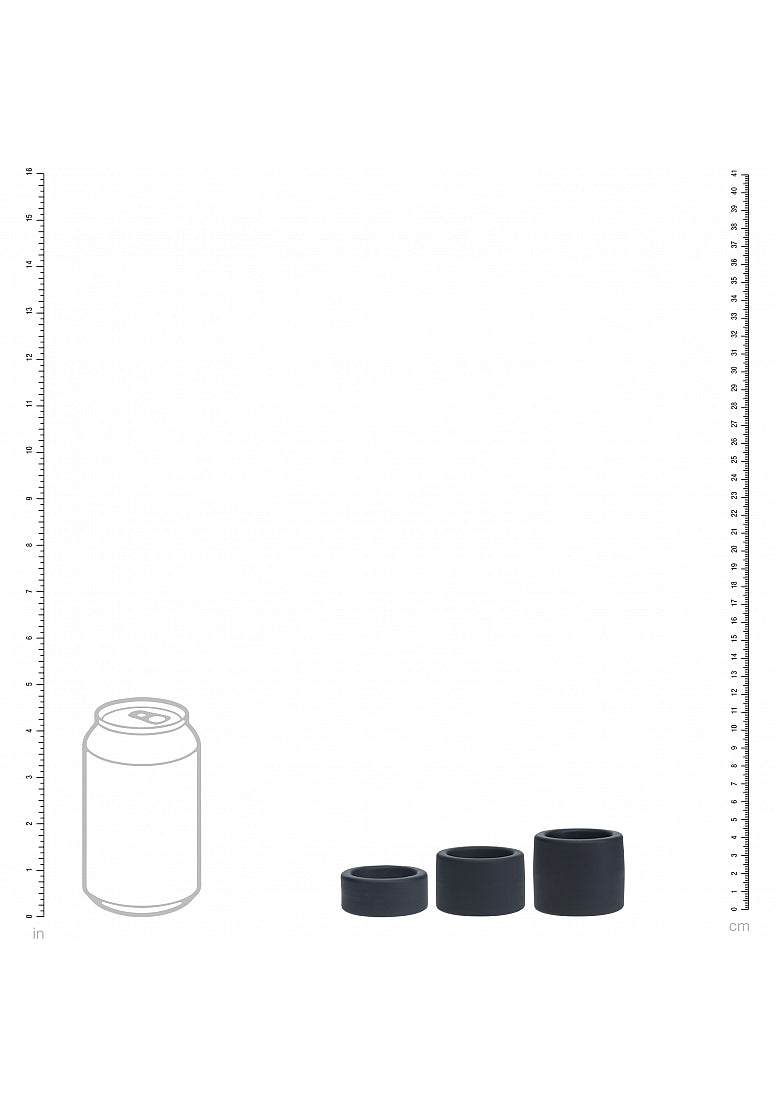 Shots LEVELZ Liquid Silicone Ball Strap Set of 3 Sizes - - Cock Ring Sets