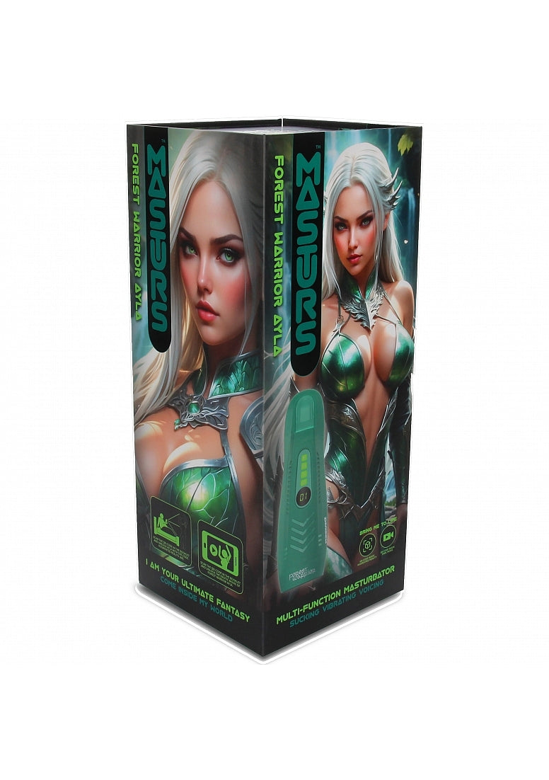 Shots Masturs Ayla Forest Warrior Vibrating Mens Stroker - - Masturbators and Strokers