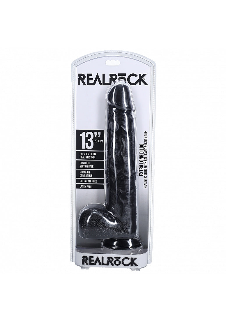Realrock Ultra Realistic Extra Large Dildo With Balls 33cm - - Realistic Dildos