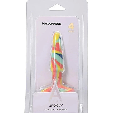 A-Play Groovy Boxed Silicone Anal Plug Sunrise - Butt Plugs