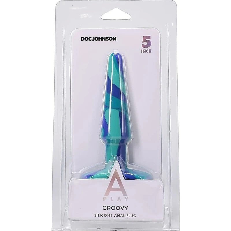 A-Play Groovy Silicone Anal Play Plug Ocean by Doc Johnson - Butt Plugs