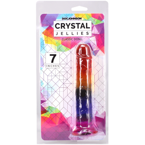 Doc Johnson 7 Inch Crystal Jellies Realistic Flexible Dong - Realistic Dildos