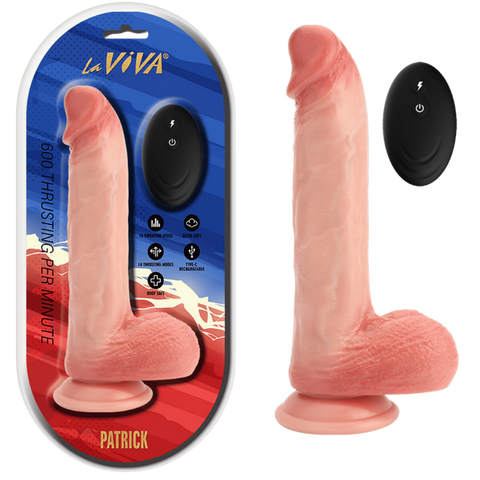La Viva Patrick Remote Control Rechargeable Realistic Dong