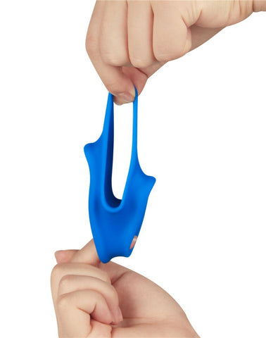 Lovetoy Pinnacle Pro Trio Grip Enhancer Mens Cock and Balls Ring Blue - Ball and Cock Toys