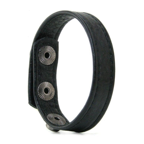 Hells Couture 3 Snap Buckle Leather Cock Ring Adjustable Genuine Leather - Cock Rings