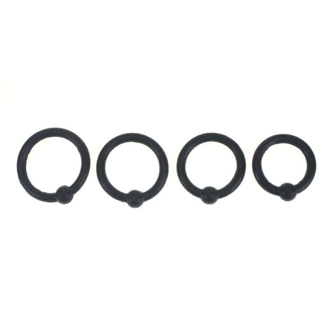 4 Piece Silicone Cock Head Ring Set - Cock Rings