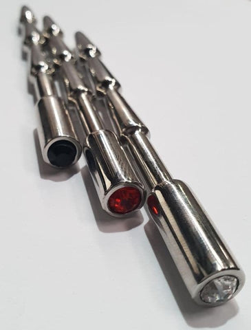 Hells Couture Ameblo Cock Plug Jewelled Four Stages Surgical Steel - Penis Plugs