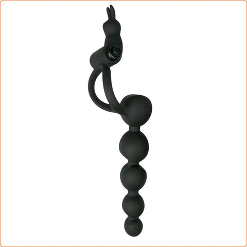Anal Beads With Vibration Cock Ring - Anal Beads and Balls