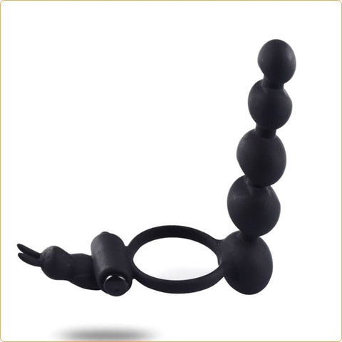 Anal Beads With Vibration Cock Ring - Anal Beads and Balls