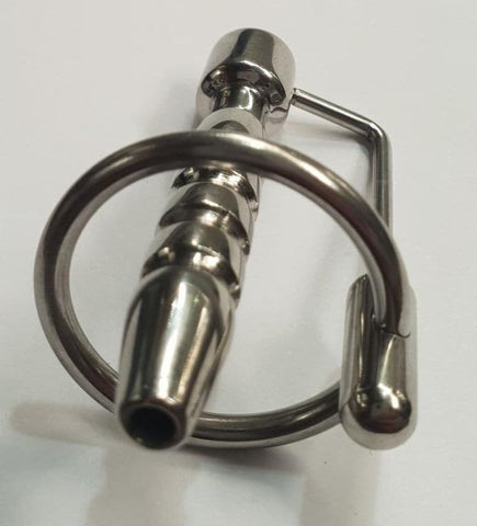 Apollo Hollow Cock Plug Ribbed With Glans Ring - Penis Plugs