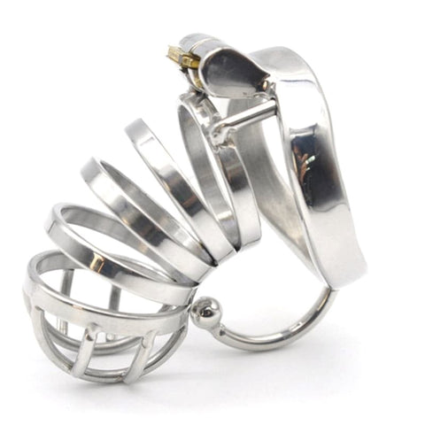 BDStyle Ball Hook Cock Cuff Chastity Cage Metal Device with Lock - Male Chastity