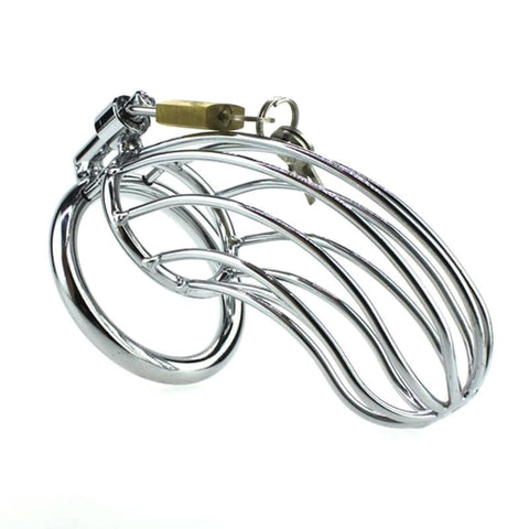 BDStyle Caged Tiger Chastity Device Steel Lockable Male Restraint - Male Chastity