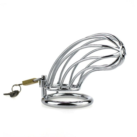 BDStyle Caged Tiger Chastity Device Steel Lockable Male Restraint - Male Chastity