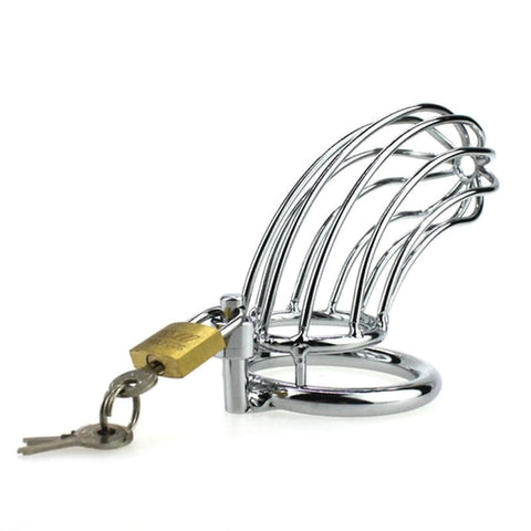 BDStyle Caged Tiger Chastity Device Steel Lockable Male Restraint - Male Chastity