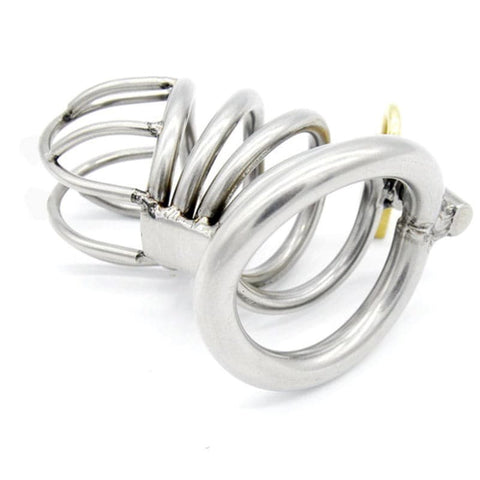 BDStyle Bent Ring Stainless Steel Chastity Cage with Comfort Design - Male Chastity