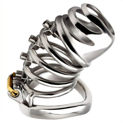 BDStyle Bolted Chastity Cage With Spikes Metal Male Chastity Device - Male Chastity