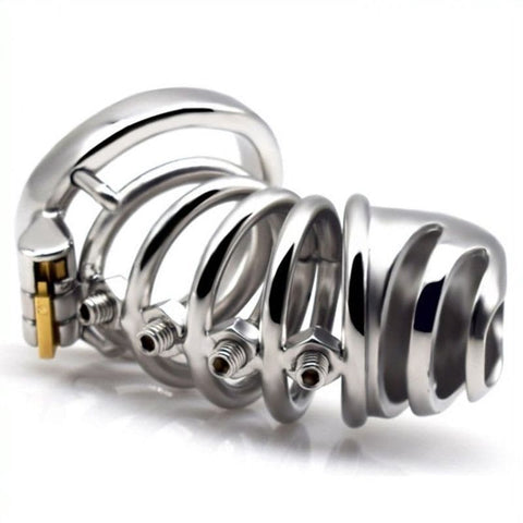 BDStyle Bolted Chastity Cage With Spikes Metal Male Chastity Device - Male Chastity