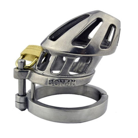 BDStyle BON4M Stainless Steel Locking Cock Cage Chastity Device with Lock - Male Chastity