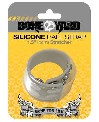 C1R Releasing Boneyard Silicone Ball Strap Black with Adjustable Settings - Stretchy Cock Rings