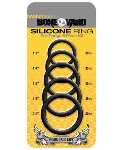 C1R Releasing Boneyard Silicone Ring 5 pcs Kit Multi Size Enhancement Set - Cock Ring Sets