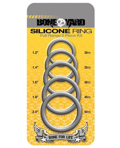 C1R Releasing Boneyard Silicone Ring 5 pcs Kit Multi Size Enhancement Set - Cock Ring Sets
