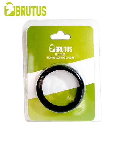 Brutus Flat Slick Cock Ring Premium Silicone Enhancement for Men - Ball and Cock Toys
