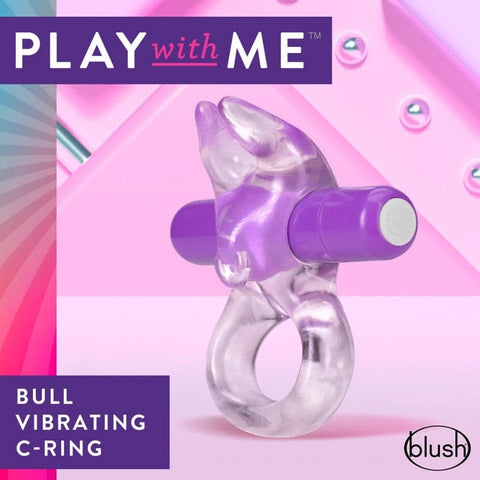 Blush Novelties Play With Me Bull Hands Free Vibrating Cock Ring with Rabbit Ears - Ball and Cock Toys