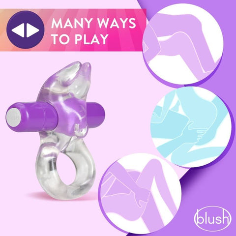 Blush Novelties Play With Me Bull Hands Free Vibrating Cock Ring with Rabbit Ears - Ball and Cock Toys