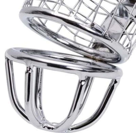 BDStyle Caged Dragon Male Chastity Device Silver Stainless Steel Cage - Male Chastity