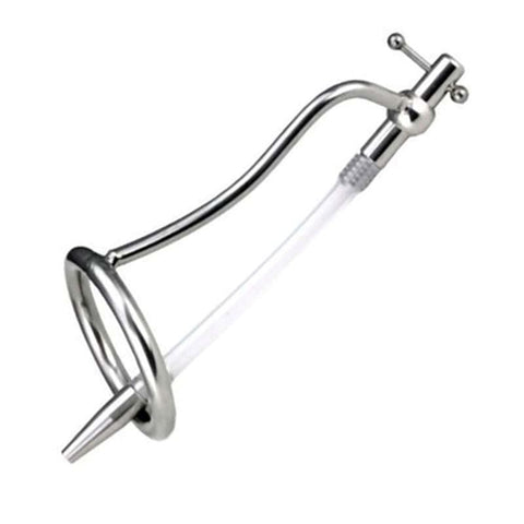 BDStyle Chastity Bar with Adjustable Catheter Lockable Steel Device - Male Chastity