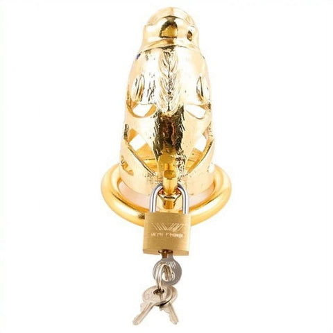 BDStyle Chinese Zodiac Cock Cage Horse GOLD Male Chastity Device - Male Chastity