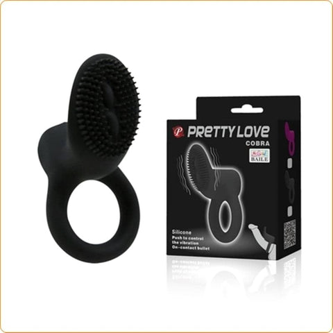 Baile Cobra Cock Ring with Vibrating Textured Tip - Ball and Cock Toys