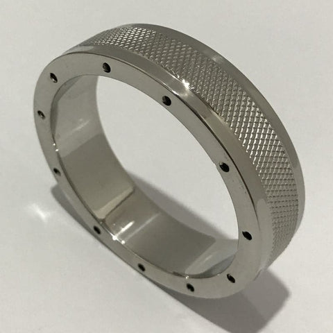 Hells Couture Cool & Knurl Steel Cock Ring Premium Stainless Steel - Cock Rings